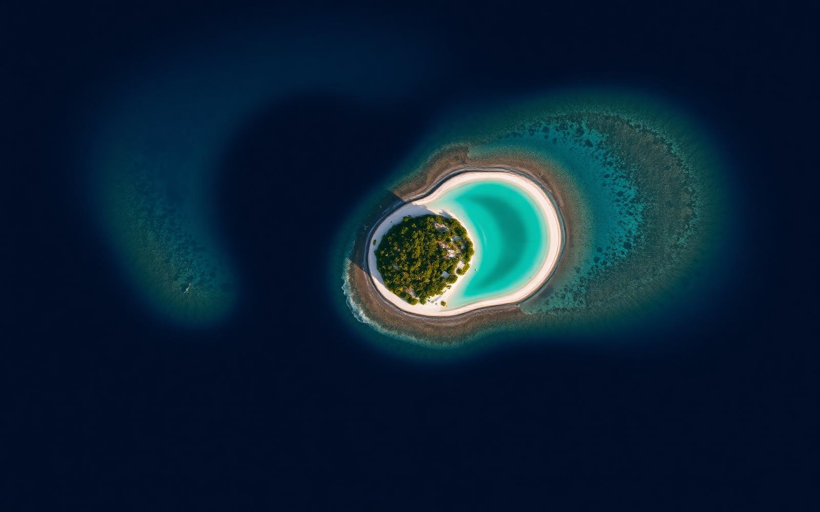 Satellite view of island with geofence overlay